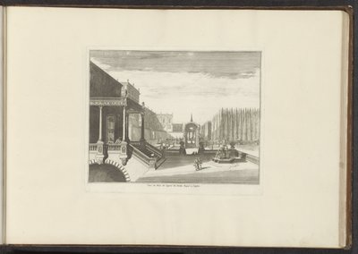 Pohled na královský palác a královské zahrady v Neapoli Veue du Bois de Cypres du Jardin Royal à Neapol (název na objektu) Paláce a památky v Benátkách, Livornu, Neapoli a Římě (název série) od Anonymous