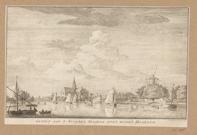 Pohled na Noorder Spaarne poblíž Haarlemu Gezigt aan 