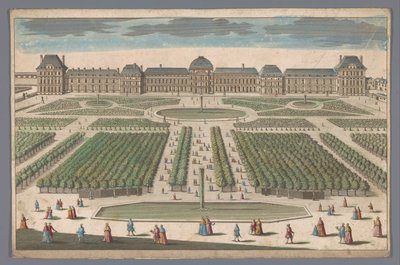 Pohled na Palais des Tuileries v Paříži z Jardin des Tuileries od Anonymous