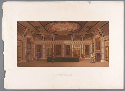 Pohled na vnitřek Trêveszaal, na Binnenhof Pokoj Trèves (název na objektu) od Anonymous