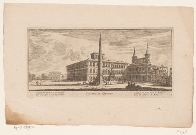 Pohled na náměstí v zadní části St. John Lateran, v Římě S. Giovani in Laterano / Ecclesia St. Ioannis Lateranensis nua er ice (...) / L