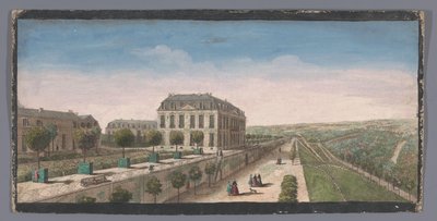 Pohled na terasu s pomerančovníky Chateau de Belle-Vue v Meudonu Autre vüe du Chateau de Belle-Vüe (...) (název na objektu) od Anonymous