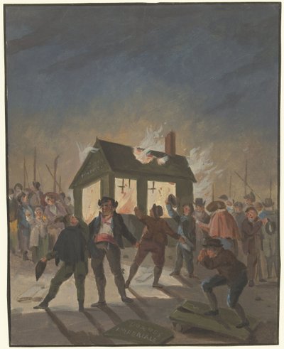 Vypálení celnice v Amsterdamu 15. listopadu 1813 od Anonymous