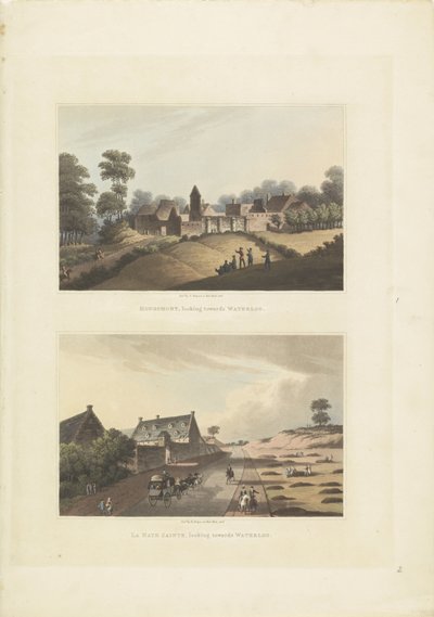 Hougoumont v La Haye-Sainte Hougomont, při pohledu na Waterloo / La Haye Sainte, při pohledu na Waterloo (název na objektu) od Anonymous