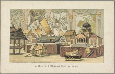 V budově holandských kolonií na Světové výstavě v Amsterdamu, 1883 Oddělení holandských kolonií (název na objektu) Vzpomínka na Amsterdam v roce 1883 (název série na objektu) od Anonymous