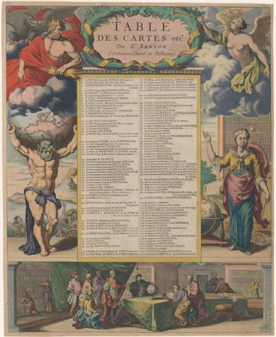 Inhoudsopgave van de Atlas Nové dveře Nicolas Sanson Kartový stolek atd. od s. Sanson Obsaženo v tomto svazku (název na předmětu) od Anonymous