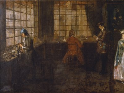 Interiér hodinářské dílny (detail) od Anonymous