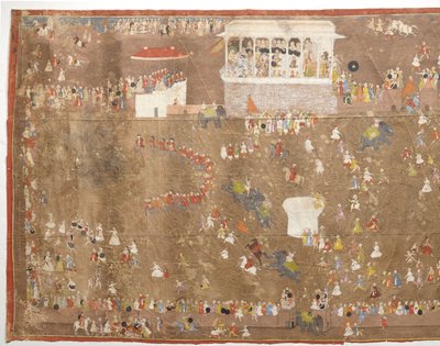 Velvyslanectví Joan Ketelaar u krále Udaipuru Maharana Sangram Singh z Udaipuru Zábavní členové Nizozemské Východoindické společnosti vedené Johanem Josuou Ketelaarem v roce 1711 od Anonymous