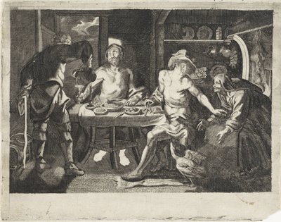 Jupiter a Merkur v domě Filemona a Baucis od Anonymous