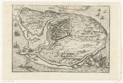 Mapa Den Briel, 1572 od Anonymous