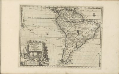 Kaart van Zuid-Amerika Jižní Amerika, podle nových pozorování pánů [ieu]rů Královské akademie věd atd. Znovu rozšířeno (název na objektu) Východní a Západní Indie a další místa (název série) od Anonymous