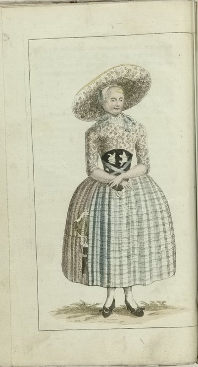 Kabinet módy a vkusu 1791, pl. II: Farmářská dívka Zuidbeveland od Anonymous