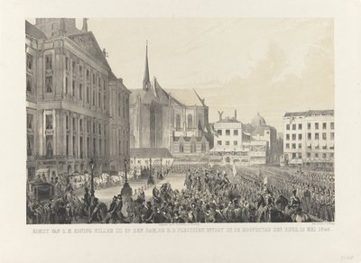 Příjezd H.M. Kinga Willema III na přehradu, do H.D. slavnostně vstoupit do hlavního města říše, 12. května 1849 (titul na předmětu) od Anonymous
