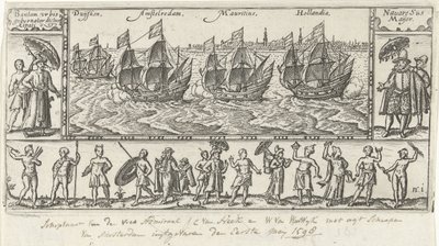Kopie podle původního titulního tisku pro Houtmans Journael vande reyse der Hollandtsche ships ghedaen in Oostelijk, 1598 od Anonymous