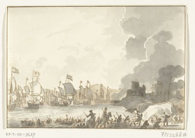 Vylodění anglické a holandské flotily v Cádizu, 1702 od Anonymous