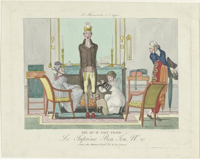 Le Supreme Bon Ton, 8stupňový teploměr, 1800-1815, č. 20: Ano, je zima. od Anonymous