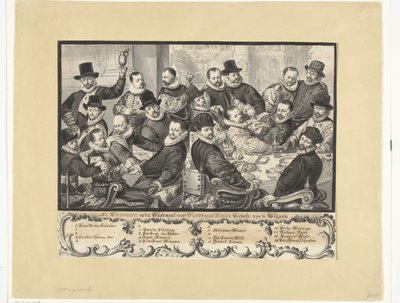 Jídlo důstojníků Handboogdoelen v Amsterdamu, 1586 od Anonymous