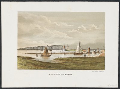 Most Moerdijk, 1871 Železniční most v Moerdijku (název na objektu) Hlavní železniční mosty v Nizozemsku (název série) od Anonymous