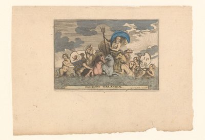 Neptun jako zosobnění Zélandu Comitatus Zelandiae (název na objektu) od Anonymous