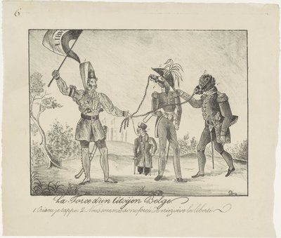 Vzpurný Belgičan drží Holanďany na řetězu, 1830 La force d