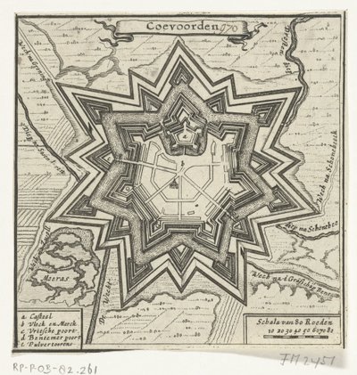 Mapa Coevorden, 1672 Coevoorden (název na objektu) od Anonymous