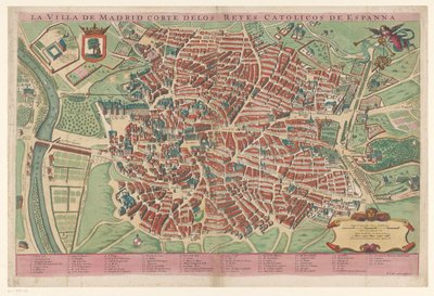 Plattegrond van Madrid Město Madrid soud katolických králů Španělska (titul na předmětu) od Anonymous
