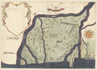 Mapa ostrova Die nebo Die Wij na pobřeží Coromandel, Indie od Anonymous