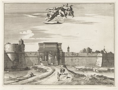 Porta Romana v Miláně Porta Romana cum suis Muninentis (název na objektu) Budovy Magesyn der Italiaense (název série) od Anonymous