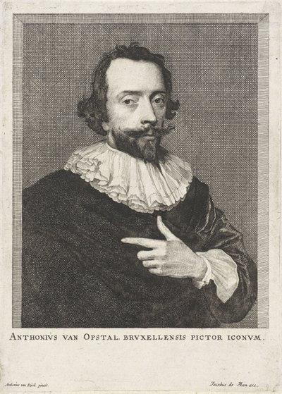 Portrét Antona van Opstal Anthonius van Opstal Bruxellensis pictor iconum (titul na objektu) od Anonymous
