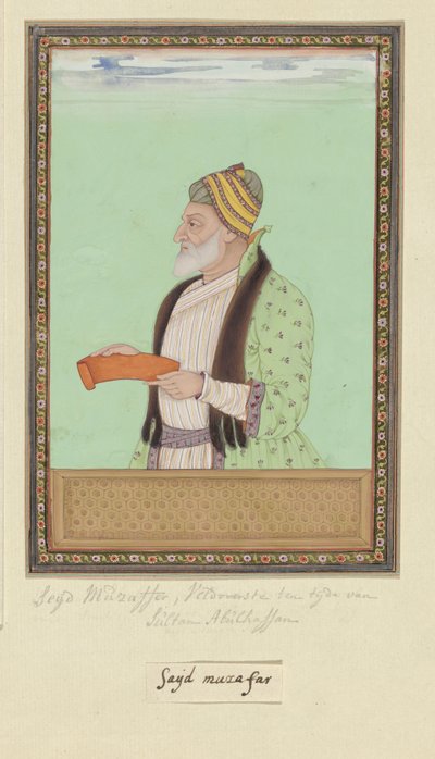 Portrét Sayyida Muzaffara; v době sultána Abula Hasana sloužil jako vrchní velitel (peshwa) od Anonymous