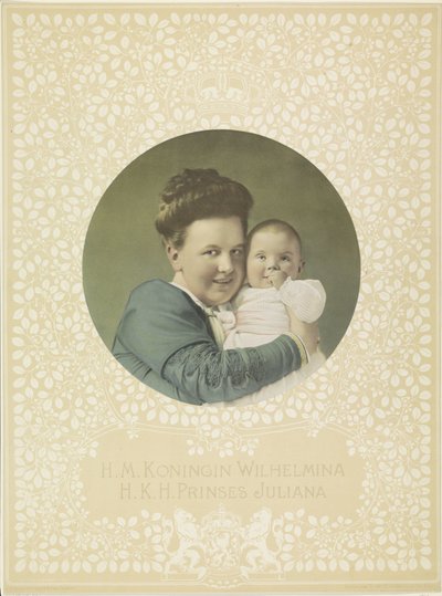 Portrét Wilhelminy, královny Nizozemska, a Juliany, královny Nizozemska od Anonymous