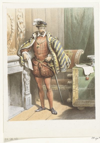 Portrét stojícího šlechtice, kolem roku 1572 od Anonymous