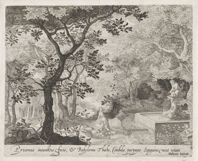Pyramus a Thisbe Scény z Ovidiových metamorfóz (název série) od Anonymous