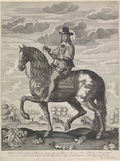 Jezdecký portrét Viléma II., prince Oranžského od Anonymous