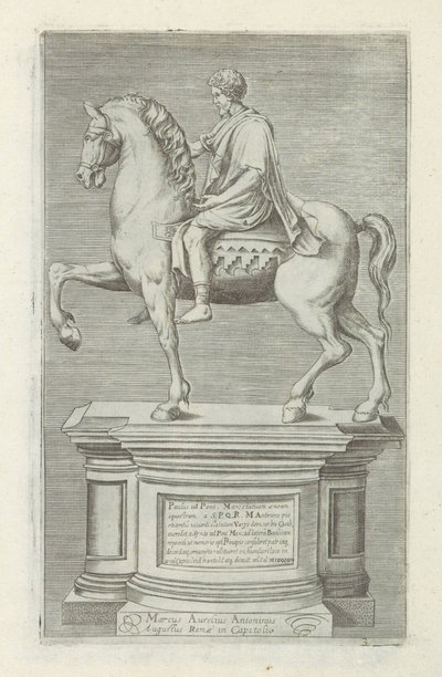 Ruiterstandbeeld van Marcus Aurelius Starožitné sochy v Římě (název série) Ikony starověkých soch města Říma, které jsou vidět na veřejných místech (název série) od Anonymous