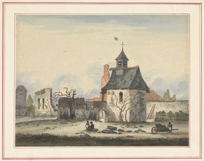 Zřícenina Hougoumont Sedm desek Waterloo a jeho okolí (název série) od Anonymous