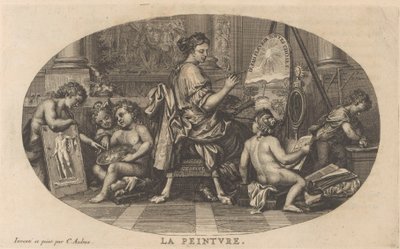 Schilderkunst Malba (název na předmětu) Kabinet výtvarných umění aneb Sbírka nejkrásnějších grafik, vyrytý podle původních obrazů (...) (název série) od Anonymous