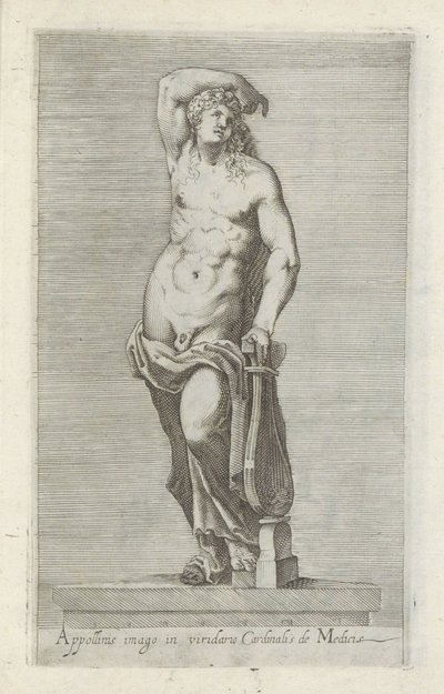 Socha Apolla Obrázek Apollonia v zelené zahradě kardinála de Medici (název na objektu) Starožitné sochy v Římě (název série) Ikony starověkých soch města Říma, které jsou vidět na veřejných místech (název série) od Anonymous