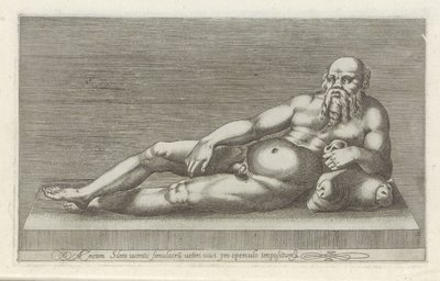 Sochař van Silenus Bronzová socha Aenea Silena ležící na staré nádobě pro víko (titul na předmětu) Starožitné sochy v Římě (název série) Ikony starověkých soch města Říma, které jsou vidět na veřejných místech (název série) od Anonymous