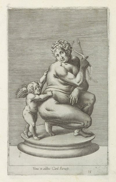 Sochařka van Venus en Amor Venuše v domě kard. Farnesii (název na objektu) Starožitné sochy v Římě (název série) Ikony starověkých soch města Říma, které jsou vidět na veřejných místech (název série) od Anonymous