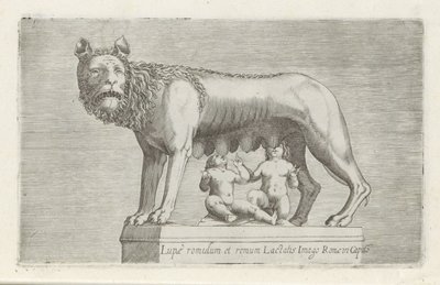Sochař van de Lupa Capitolina z tweelingu Romulus a Remus zoogt Romulus a Remus kojí obraz vlka z Říma v Capito (název na předmětu) Starožitné sochy v Římě (název série) Ze starověkých soch města Říma, které jsou k vidění na veřejných místech ic od Anonymous