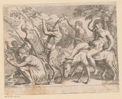 Silenus potkal saters en maenaden od Anonymous