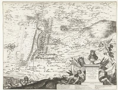 Struska bij Kassel, 1677 Bitva o Cassel vyhrála královská armáda pod velením jediného bratra Jeho Veličenstva nad armádou holandských stavů, které velel princ Oranžský 11. dubna 1677 (název na předmětu) od Anonymous