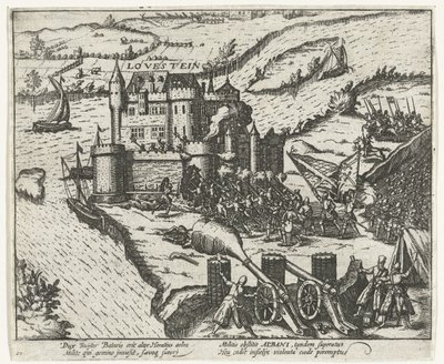 Hrad Loevestein dobytý Hermanem de Ruiterem, 1570 od Anonymous