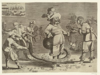 Cartoon of Cromwell jako ohavný Tailman, 1652 od Anonymous