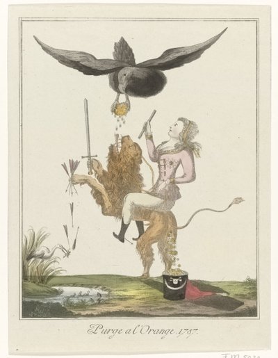 Karikatura holandské platby Prusku, 1787 Očistěte l