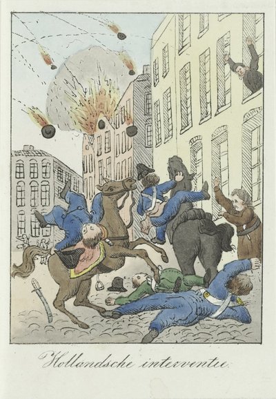 Karikatura nizozemské intervence, 1831 Nizozemská intervence (název na objektu) od Anonymous