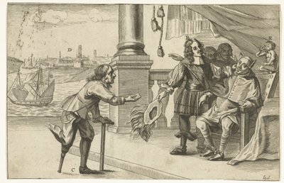 Karikatura neúspěšného útoku na Ostende, 1658 Dialog Ostenden (název na objektu) od Anonymous