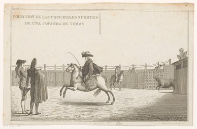 Toreadoři v aréně Coleccion de las principales suertes de una corrida de toros (název série na objektu) Sbírka nejdůležitějších býčích manévrů (název série) od Anonymous