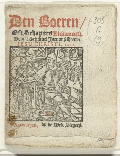 Titulní strana pro: Den Boeren / Oft Schapers Almanach Voor 